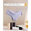 imageFINETOO 6 pack Seamless Underwear for Women Sexy Low Rise Hipster Wave Edge No Show Bikini Panties Womens Cheeky SXLBlue