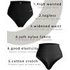 imageFINETOO High Waisted Thongs for Women Tummy Control Underwear Soft Nylon Stretchy No Show High Rise Thong Panties 4 PackHigh Rise 4a