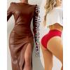 imageFINETOO High Waisted Underwear for Women Seamless Panties Bikini High Cut No Show Sexy Cheeky Panties 6 PackA6pack