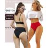 imageFINETOO High Waisted Underwear for Women Seamless Panties Bikini High Cut No Show Sexy Cheeky Panties 6 PackA6pack
