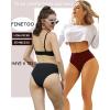 imageFINETOO High Waisted Underwear for Women Seamless Panties Bikini High Cut No Show Sexy Cheeky Panties 6 PackB6pack