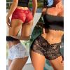 imageFINETOO Sexy Underwear for Women VWaist Shorts Women s Underwear Lightweight Soft Lace High Waist Panties 5 PackA 5 Pack