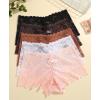 imageFINETOO Sexy Underwear for Women VWaist Shorts Women s Underwear Lightweight Soft Lace High Waist Panties 5 PackG 5 Pack Black1 Orange1 Brown1 White1 Beige1