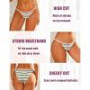 imageFINETOO Women Underwear Cotton High Cut String Bikini Panties Cute Striped Hipster Cheeky Sexy Panty Pack SXL