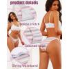 imageFINETOO Women Underwear Cotton High Cut String Bikini Panties Cute Striped Hipster Cheeky Sexy Panty Pack SXL