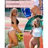 imageFINETOO Women Underwear Cotton High Cut String Bikini Panties Cute Striped Hipster Cheeky Sexy Panty Pack SXL
