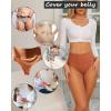 imageFINETOO Women Underwear High Waisted Thongs Tummy Control Seamless Thongs Shapewear No Show Panties 4 Pack S3XLE4pack