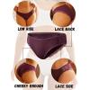 imageFINETOO Womens Cotton Underwear Sexy Lace Bikini Panties Low Rise Soft Stretch ladies Cotton Cheeky Hipster 4 Pack4e