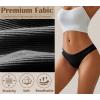 imageFINETOO Womens Underwear Cotton Bikini Rib Cheeky Panties Sexy Vshaped Waistband HipsterBlack