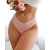 imageFINETOO Womens Underwear Cotton Bikini Rib Cheeky Panties Sexy Vshaped Waistband HipsterColor E