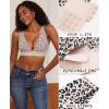 imageSeamless Triangle Bralettes for Women Deep VNeck Top Wireless Unlined Comfort Bras for Womem Sporty Soft Stretch Bralettes Leopard