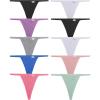 imageFINETOO 10 Pack GString Thongs for Women Cotton Panties Stretch Tback Tangas Low Rise Hipster Underwear Sexy SXLNew Color10pack