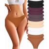 imageFINETOO 12 Pack Cotton Underwear for Women Cute Low Rise Bikini Panties High Cut Breathable Sexy Hipster Womens Cheeky SXLSetfive