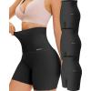 imageFINETOO High Waisted Tummy Control Underwear for Women Seamless Shapewear Panties Boy Shorts Ladies No Show Boxer BriefsBlack