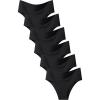 imageFINETOO High Waisted Underwear for Women Seamless Panties Bikini High Cut No Show Sexy Cheeky Panties 6 PackBlack6pack