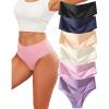 imageFINETOO High Waisted Underwear for Women Seamless Panties Bikini High Cut No Show Sexy Cheeky Panties 6 PackC6pack