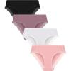 imageFINETOO Womens Cotton Underwear Sexy Lace Bikini Panties Low Rise Soft Stretch ladies Cotton Cheeky Hipster 4 Pack4a