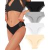 imageFINETOO Womens Cotton Underwear Sexy Lace Bikini Panties Low Rise Soft Stretch ladies Cotton Cheeky Hipster 4 Pack4d