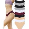 imageFINETOO Womens Underwear Cotton Bikini Rib Cheeky Panties Sexy Vshaped Waistband HipsterColor C10 Pack