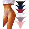 imageFINETOO Womens Underwear Cotton High Cut String Bikini Panties Low Rise Hipster Ladies Sexy Cheeky Underwear PackA6pack