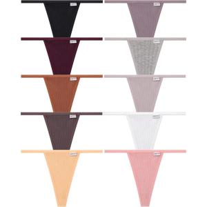 imageFINETOO 10 Pack GString Thongs for Women Cotton Panties Stretch Tback Tangas Low Rise Hipster Underwear Sexy SXLSet710pack