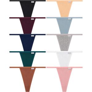 imageFINETOO 10 Pack GString Thongs for Women Cotton Panties Stretch Tback Tangas Low Rise Hipster Underwear Sexy SXLSet910pack