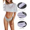 imageFINETOO 10 Pack Thongs for Women Cotton Underwear V String Breathable Stretch Hipster Sexy Thong Panties SXLThongs 10pack