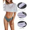 imageFINETOO 10 Pack Thongs for Women Cotton Underwear V String Breathable Stretch Hipster Sexy Thong Panties SXLThongs 10pack D