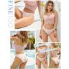 imageFINETOO 6 Pack Womens Underwear Cotton Cute Ribbed Low Rise Hipster Sexy Soft Bikini Panties for Women Cheeky SXXXLSete6pack