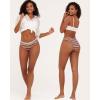 imageFINETOO Cotton Underwear for Women Cheeky High Cut Breathable Stretch Sexy Ladies Hipster Bikini Panties Pack SXLColorful 9pack C