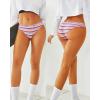 imageFINETOO Cotton Underwear for Women Cheeky High Cut Breathable Stretch Sexy Ladies Hipster Bikini Panties Pack SXLColorful Stripes 5a