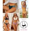 imageFINETOO Seamless Underwear for Women Cheeky Bikini Panties High Cut Vwaist Lace Underwear Women Cute Bikinis 6 Pack6packbb1
