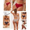 imageFINETOO Womens Cotton Underwear Sexy Lace Hipster Panties Soft Breathable Cotton Brazilian Bikini Ladies 6 PackBlackWhiteGreyRedBluePink