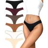 imageFINETOO 6 Pack Seamless Thongs for Women No Show Wavy Edge Side Womens Thong panties Ladies Underwear Sexy SXLMulticolordark