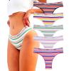 imageFINETOO Cheeky Panties Women Cotton underwear Cute Colorful Striped Bikini Hipster Sexy Panty Pack SXL
