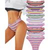 imageFINETOO Cotton Underwear for Women Cheeky High Cut Breathable Stretch Sexy Ladies Hipster Bikini Panties Pack SXLColorful 9pack C