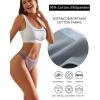 imageFINETOO Cotton Thongs for Women Breathable Stretch Hipster Panties Sexy High Waisted Thong Underwear SXLThongs 5a