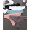 imageFINETOO Cotton Thongs for Women Breathable Stretch Hipster Panties Sexy High Waisted Thong Underwear SXLThongs 5a