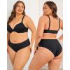 imageFINETOO Seamless Underwear for Women High Waisted Panties Scalloped Edge Sexy Cheeky Bikini No Show Briefs SXXL 5 PackColor A5