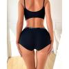 imageFINETOO Boyshort Underwear for Women Cotton Boxer Briefs Full Coverage Ladies BoyShorts Panties 5 PackBlack5
