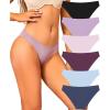 imageFINETOO 6 Pack Womens Underwear Seamless Bikini Panties Low Rise Cheeky Underwear Stretch Hipster Brief for LadiesC1 6 Packsblack1 Navy1 Wine1 Sky Blue1 Pink1 Violet1