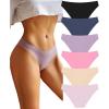 imageFINETOO 6 Pack Womens Underwear Seamless Bikini Panties Low Rise Cheeky Underwear Stretch Hipster Brief for LadiesC2 6 Packsblack1 Navy1 Violet1 Pink1 Nude1 Rose1