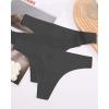 imageFINETOO 6 Pack Thongs for Women Seamless Hipster Low Rise Breathable Invisible Panties No Show Underwear XSXL6black