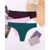 imageFINETOO 6 Pack Thongs for Women Seamless Hipster Low Rise Breathable Invisible Panties No Show Underwear XSXLBlackdark Mosswine Redgreypinkpurple