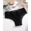 imageFINETOO Cotton Underwear for Women Lace Sexy Hipster Panties Womens Cheeky Pack 6 SXLBlack