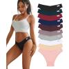imageFINETOO Womens Cotton Underwear Sexy Stretch Bikini Panties Low Rise Hipster Ladies Soft VWaist CheekyMixcolorh