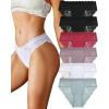 imageFINETOO 6 Pack Bikini Underwear for Women Sexy Lace Cheeky Panties Low Rise Hipster Cotton PantyColor A6