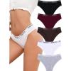 imageFINETOO Womens Underwear Cotton Cheeky Hipster Panties Sexy Breathable Stretch Underwear Elastic Waistband Bikini 5 PackAmulticolor5 Pack