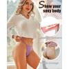 imageFINETOO Adjustable G String Thongs for Women Cotton Underwear Low Rise Tback Sexy Tangas Lace Trim Breathable 6 Pack SXLBlack