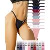 imageFINETOO 10 Pack G String Thongs for Women Low Rise T Back Panties Sexy Underwear Womens Soft Ribbed Cotton Thong SXL
